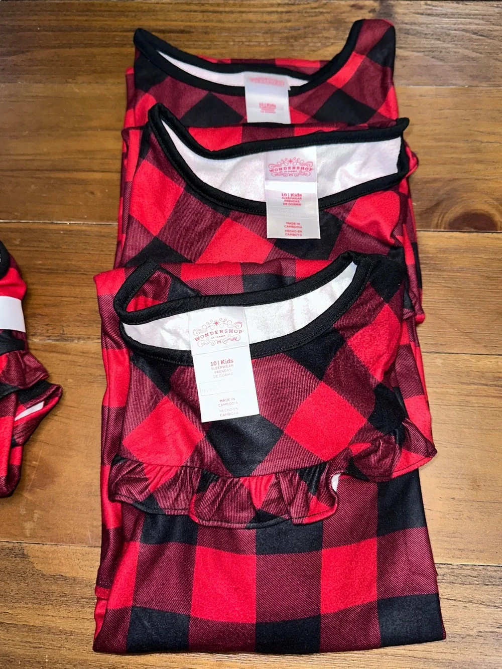 WonderShop Red Buffalo Plaid Kids Pajama gown